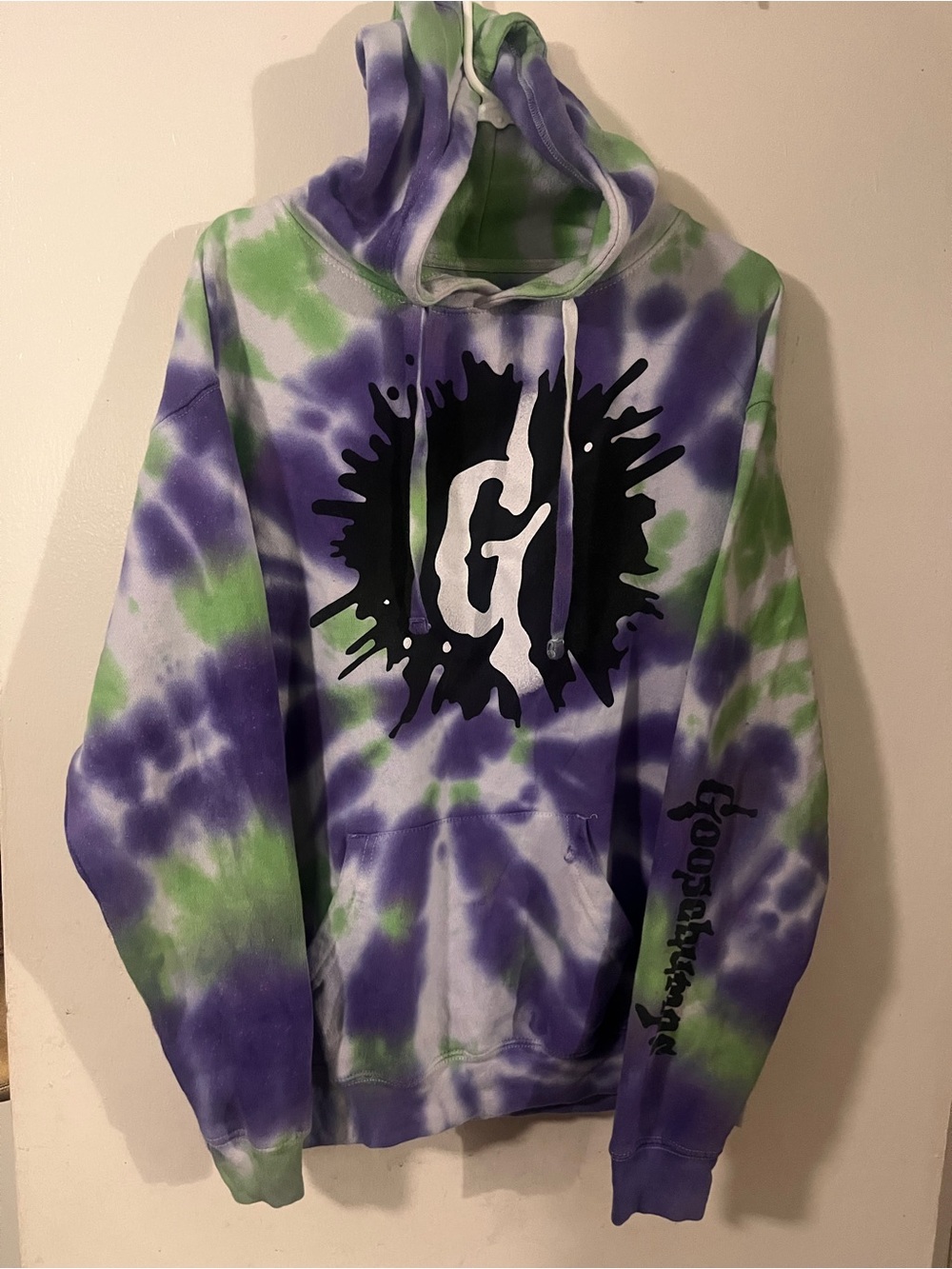 Goosebumps Tie Dye Hoodie Green Purple Men’s Size Large